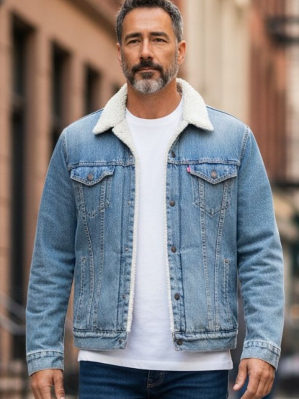 Levi's Sherpa Lined Denim Trucker Jacket Men's Medium Wash Cozy Winter Size XL
